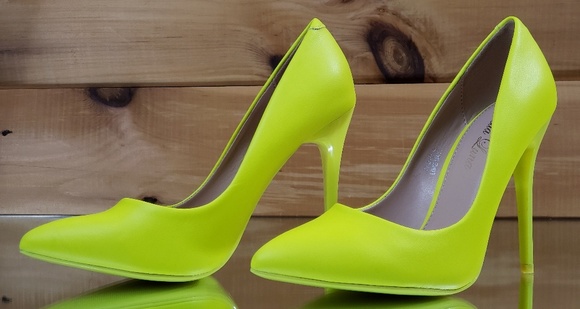 neon lime green heels